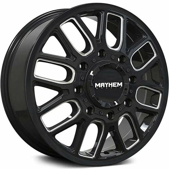 MAYHEM COGENT DUALLY (8107D) GLOSS BLACK MILLED 20x8 -200 192mm 142mm