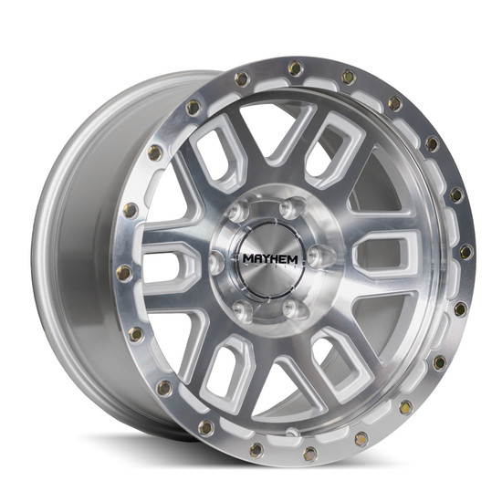 MAYHEM DELTA 8304 MACHINED WITH SILVER WINDOW 17x9 -139 .7 0mm 106mm