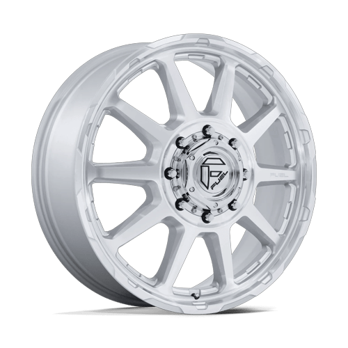 Fuel 1PC CIRCUIT DUALLY 8x210 24x8.25 +105 Gloss Silver W/ Machined Face