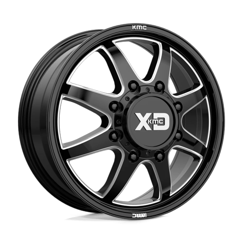 XD PIKE DUALLY 8x165.1 22x8.25 +105 Gloss Black Milled - Front