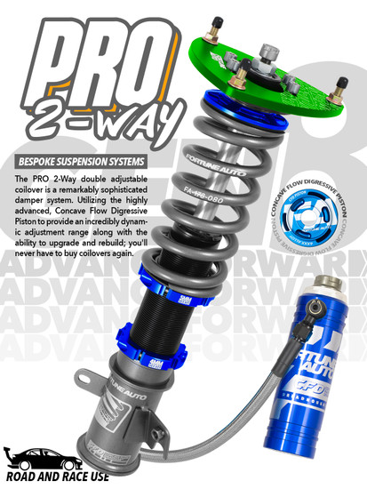 Fortune Auto Dreadnought Pro 2 Way Coilovers - 2023+ Toyota GR Corolla (GZEA14) (Includes Front Endlinks) (Separate Style Rear)