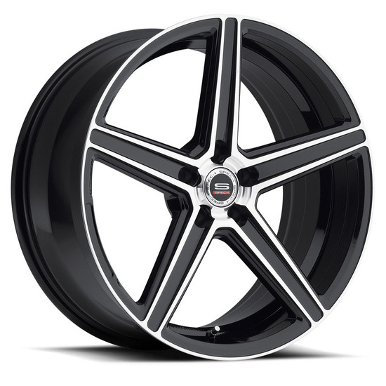 Spec-1 SP-8 5x114.3 20x9 +35 Gloss Black & Machined