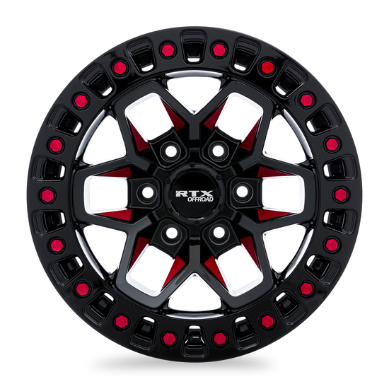 RTX Zion 6x139.7 18x9 +0 Black Milled Red
