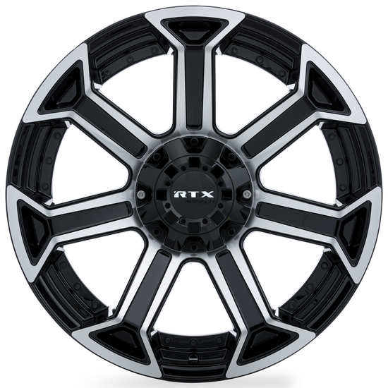 RTX Peak 6x135 22x10 -18 Gloss Black Machined