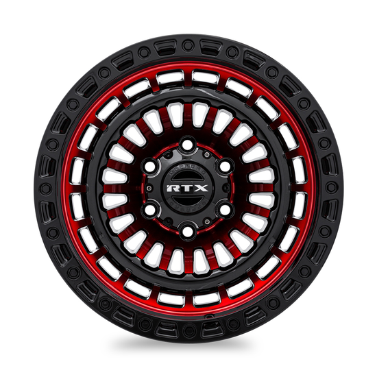 RTX Moab 5x127 18x9 -15 Gloss Black Machined Red