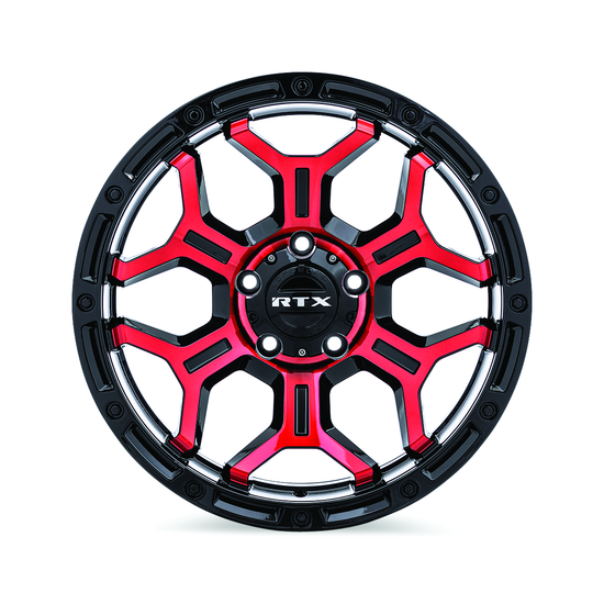 RTX Goliath 6x139.7 18x9 +0 Gloss Black Machined Red Spokes