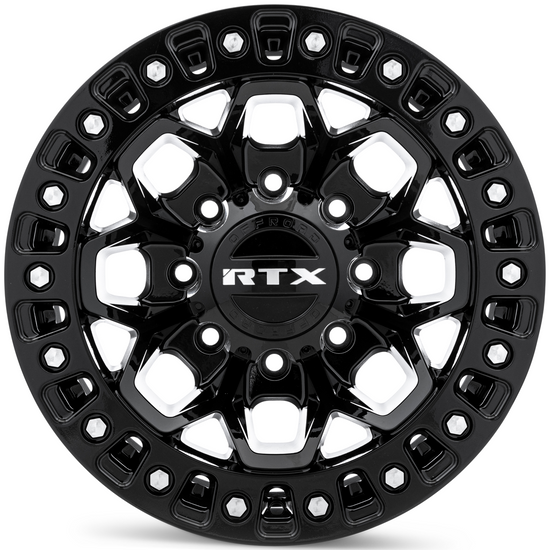 RTX Zion 8x170 20x9 +20 Gloss Black Milled Rivets