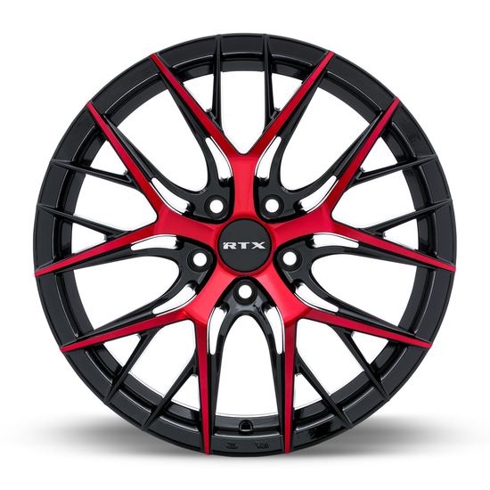 RTX Valkyrie 5x114.3 18x8 +40 Gloss Black Machined Red