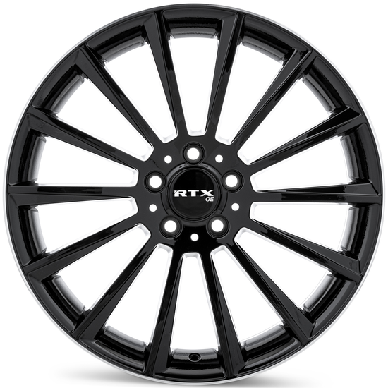 RTX MB02 5x112 19x8 +38 Gloss Black With Machined Lip
