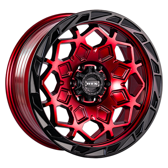 RTX Spade 5x127 17x9 -15 Candy Red Black Lip