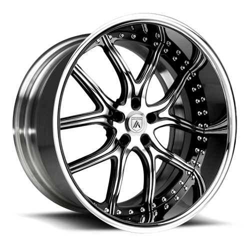 Asanti Forged AF150 5x120.65 19x12 -38 Black W/ Chrome Lip