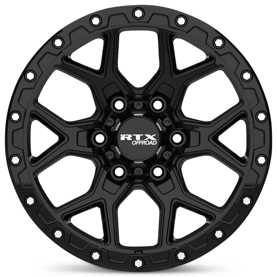 RTX Storm 6x139.7 17x8.5 +20 Gloss Black With Milled Rivets