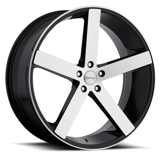 Cavallo CLV-5 5x112 18x8 +35 Gloss Black & Red Machined