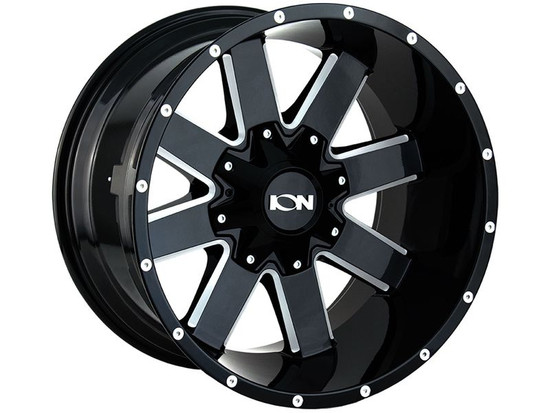 ION TYPE 141 GLOSS BLACK/MILLED SPOKES 20x9 -150 5-139.7 18mm 110mm