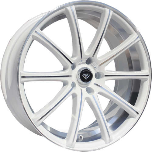 WHITE DIAMOND W3195 10x100 18x8 +35 Gloss White/machine Lip