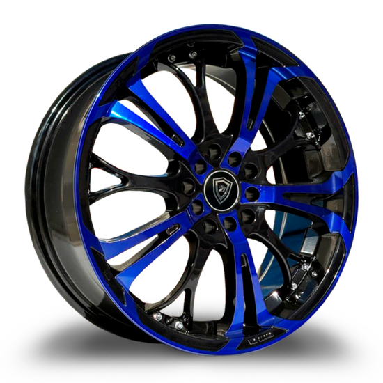 WHITE DIAMOND W667 10x100 16x7 +32 Gloss Black/blue Face