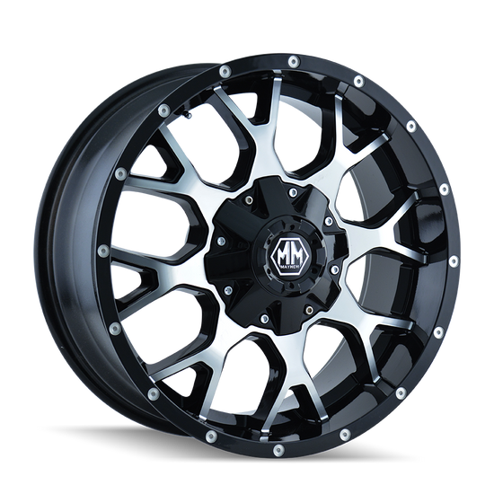 MAYHEM WARRIOR 8015 BLACK/MACHINED FACE 18x9 -170 12mm 125.2mm