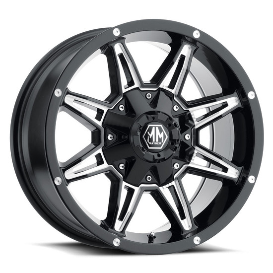 MAYHEM RAMPAGE  8090 BLACK/MILLED SPOKES 20x9 -170 18mm 125.2mm