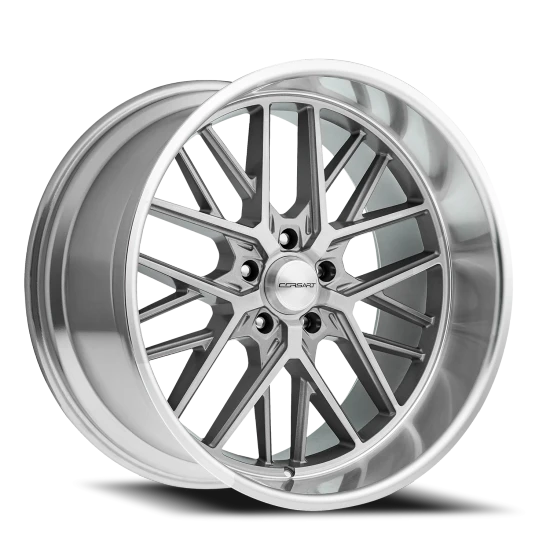 Corsart Kingpin 5 5x127 22x12 +0 Gloss Brushed Diamond Cut Lip