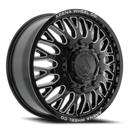 Arena Dually Monarch 10x225 24x8.25 +105 Gloss Black Milled