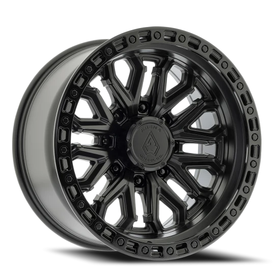 Arena Jackal 8x180 20x10 -18 Satin Black Glossy Black Lip
