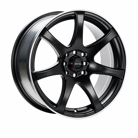 RTX Ink 4x100 16x7 +40 Satin Black Machined Lip