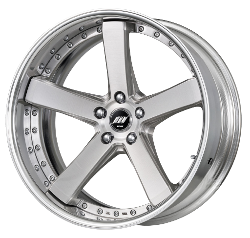 Work Zeast Black Label Bst2 5x115 19x9.5+12 T Disk Brush Silver Clear
