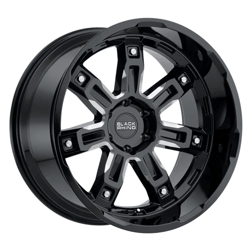 Black Rhino LOCKER 5X110 18X8 +30 GLOSS BLACK W/ MILLED SPOKES