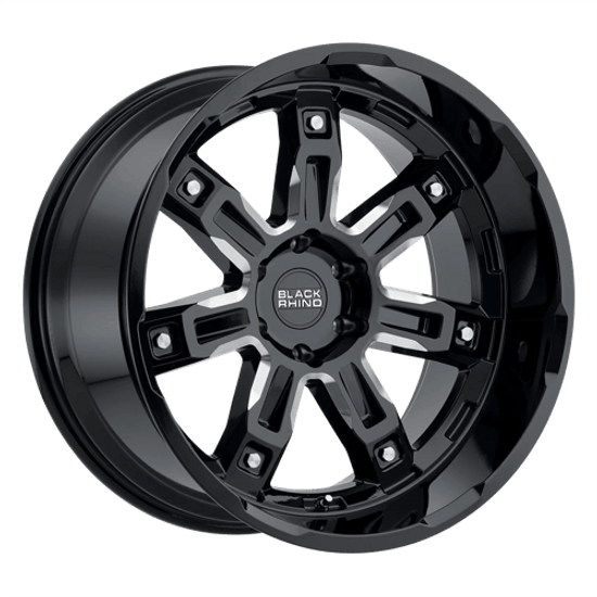 Black Rhino LOCKER 5X114.3 18X8 +30 GLOSS BLACK W/ MILLED SPOKES