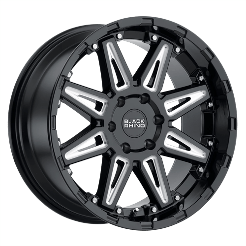 Black Rhino RUSH 6X120 18X9.5 +12 GLOSS BLACK W/ MILLED SPOKES