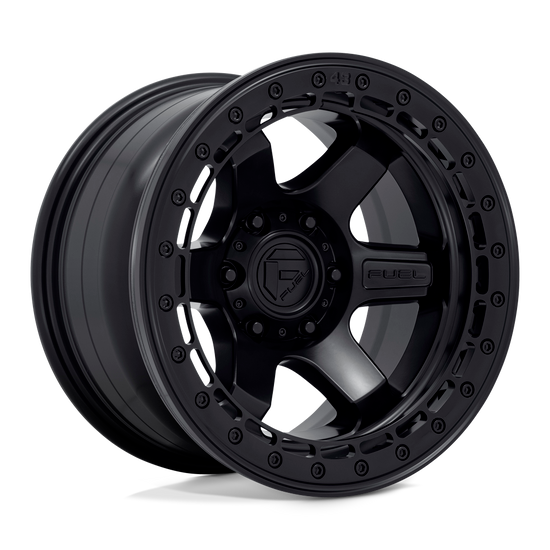 Fuel 1PC D122 BLOCK BEADLOCK 6X135 17X9 -15 MATTE BLACK WITH MATTE BLACK RING