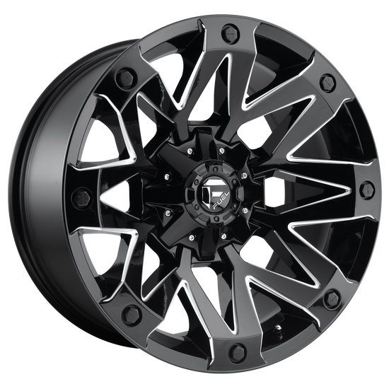 Fuel 1PC D555 AMBUSH 8X180 20X10 -18 GLOSS BLACK MILLED