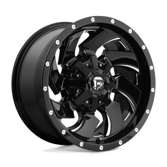 Fuel 1PC D574 CLEAVER 8X165.1 22X12 -44 GLOSS BLACK MILLED
