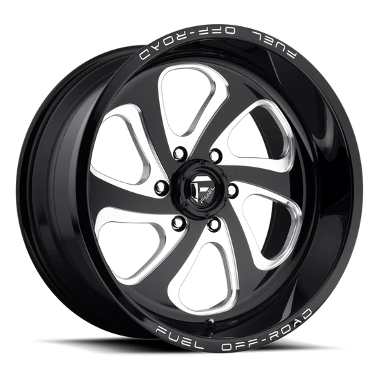 Fuel 1PC D587 FLOW 8X165.1 22X10 -18 GLOSS BLACK MILLED