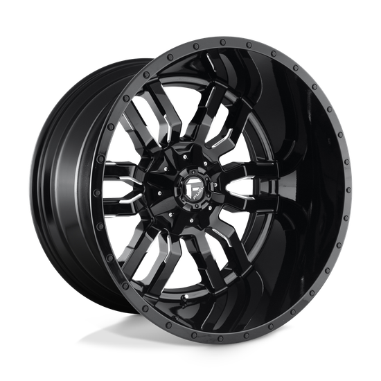 Fuel 1PC D595 SLEDGE 8X170 24X14 -75 GLOSS BLACK MILLED