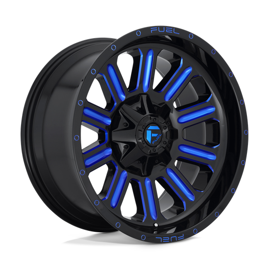 Fuel 1PC D646 HARDLINE 8X180 20X9 +1 GLOSS BLACK BLUE TINTED CLEAR