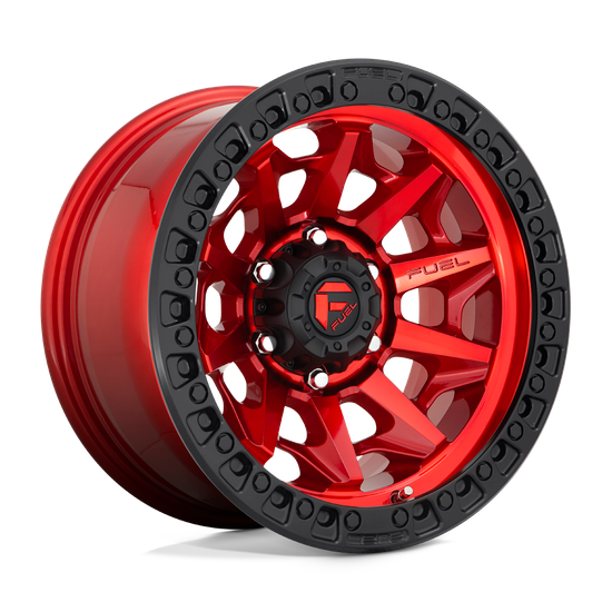Fuel 1PC D695 COVERT 6X139.7 17X9 -12 CANDY RED BLACK BEAD RING