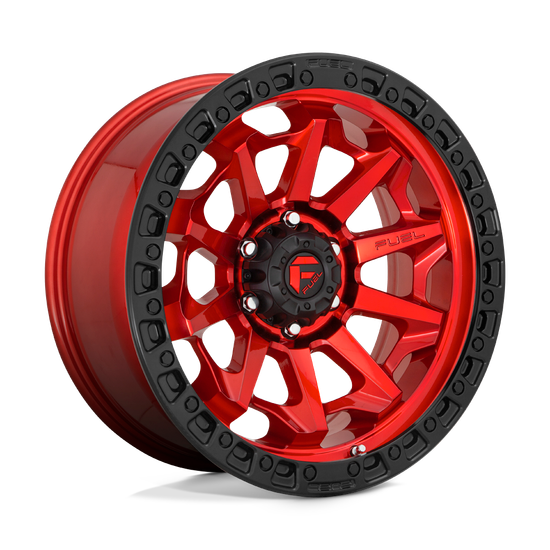 Fuel 1PC D695 COVERT 8X165.1 20X9 +1 CANDY RED BLACK BEAD RING