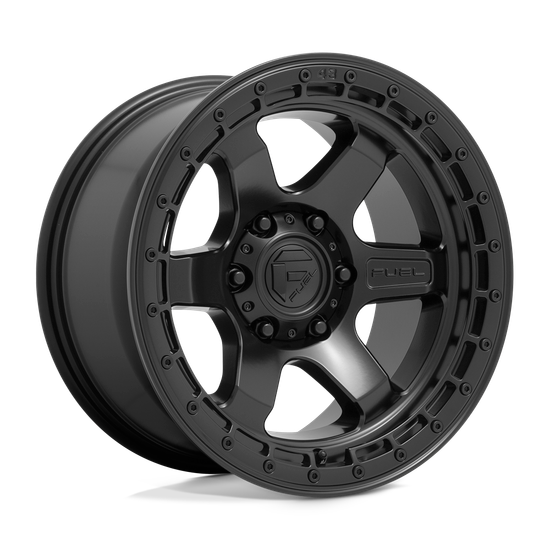 Fuel 1PC D750 BLOCK 6X139.7 18X9 -12 MATTE BLACK WITH BLACK RING