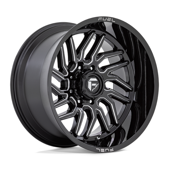 Fuel 1PC D807 HURRICANE 5X127 24X12 -44 GLOSS BLACK MILLED