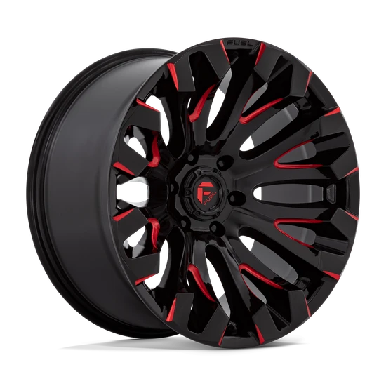 Fuel 1PC D829 QUAKE 5X150 20X9 +1 GLOSS BLACK MILLED RED TINT