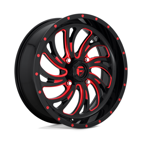 Fuel UTV D642 KOMPRESSOR 4X156 20X7 +13 GLOSS BLACK RED TINTED CLEAR