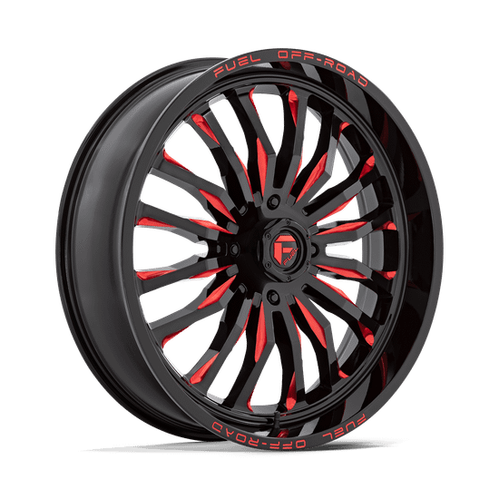 Fuel UTV D822 ARC UTV 4X156 24X7 +13 GLOSS BLACK MILLED RED
