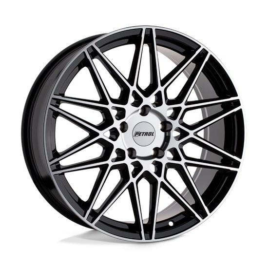 Petrol P3C 5X105 17X8 +40 GLOSS BLACK W/ MACHINED FACE