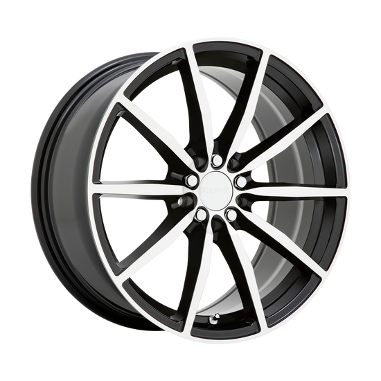 Ruff BURNOUT 5X100/5X114.3 18X8 +38 GLOSS BLACK W/ MACHINED FACE