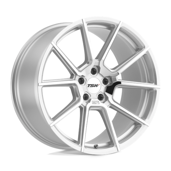 TSW CHRONO 5X114.3 19X8.5 +40 SILVER W/ MIRROR CUT FACE