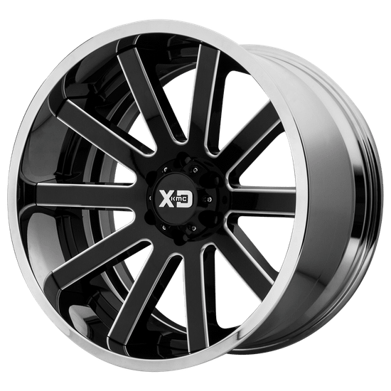 XD XD200 HEIST 6X135 20X10 -18 GLOSS BLACK MILLED CENTER CHROME LIP