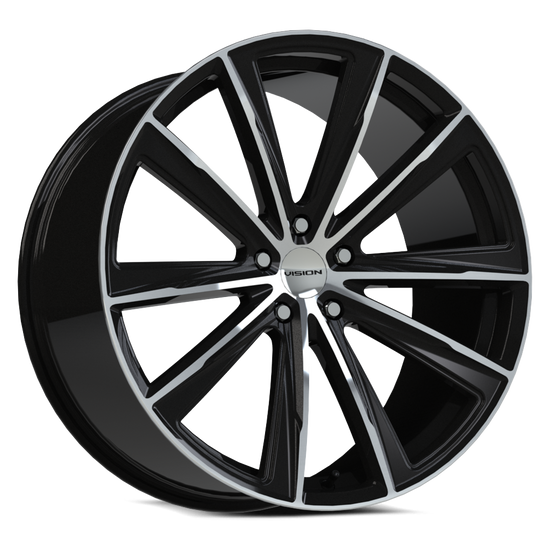 Vision Street-Designs 471 Splinter 5x120 22x9+35 Gloss Black Machined Face