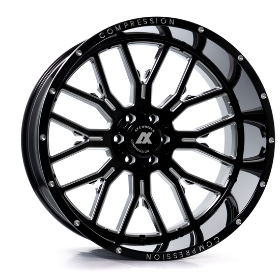 Axe AX6.0 8x170 22X12 -44 GLOSS BLACK MILLED