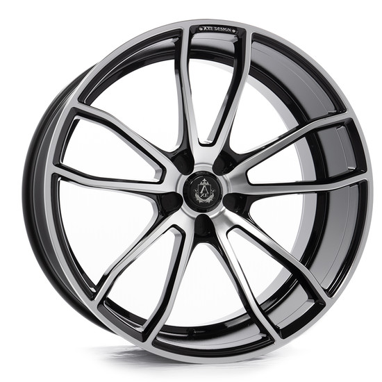 Axe EX33 5x127 22X9+20 BLACK AND POLISHED FACE